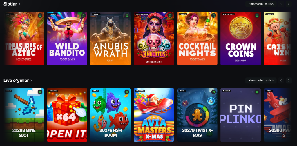 Sneket Casino slotlar to'plami